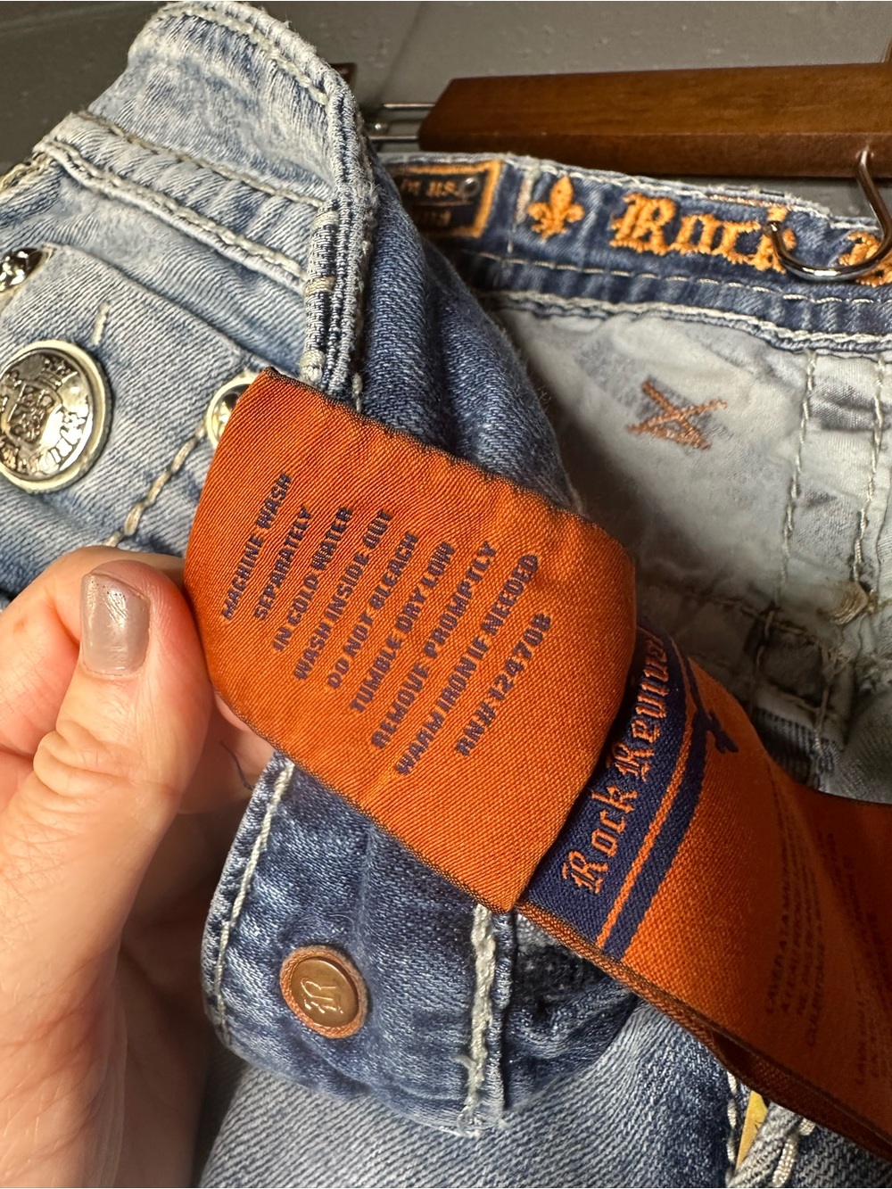 Rock Revival Brand - Light Wash Blue Jeans - Straight Leg - Women’s 34 - Picture 9 of 13